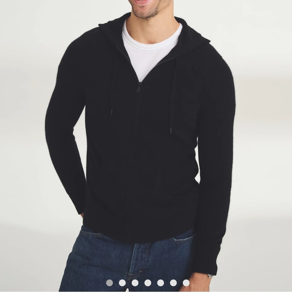 NAADAM Black Zip Up Men's Sweater - Picture 2 of 5